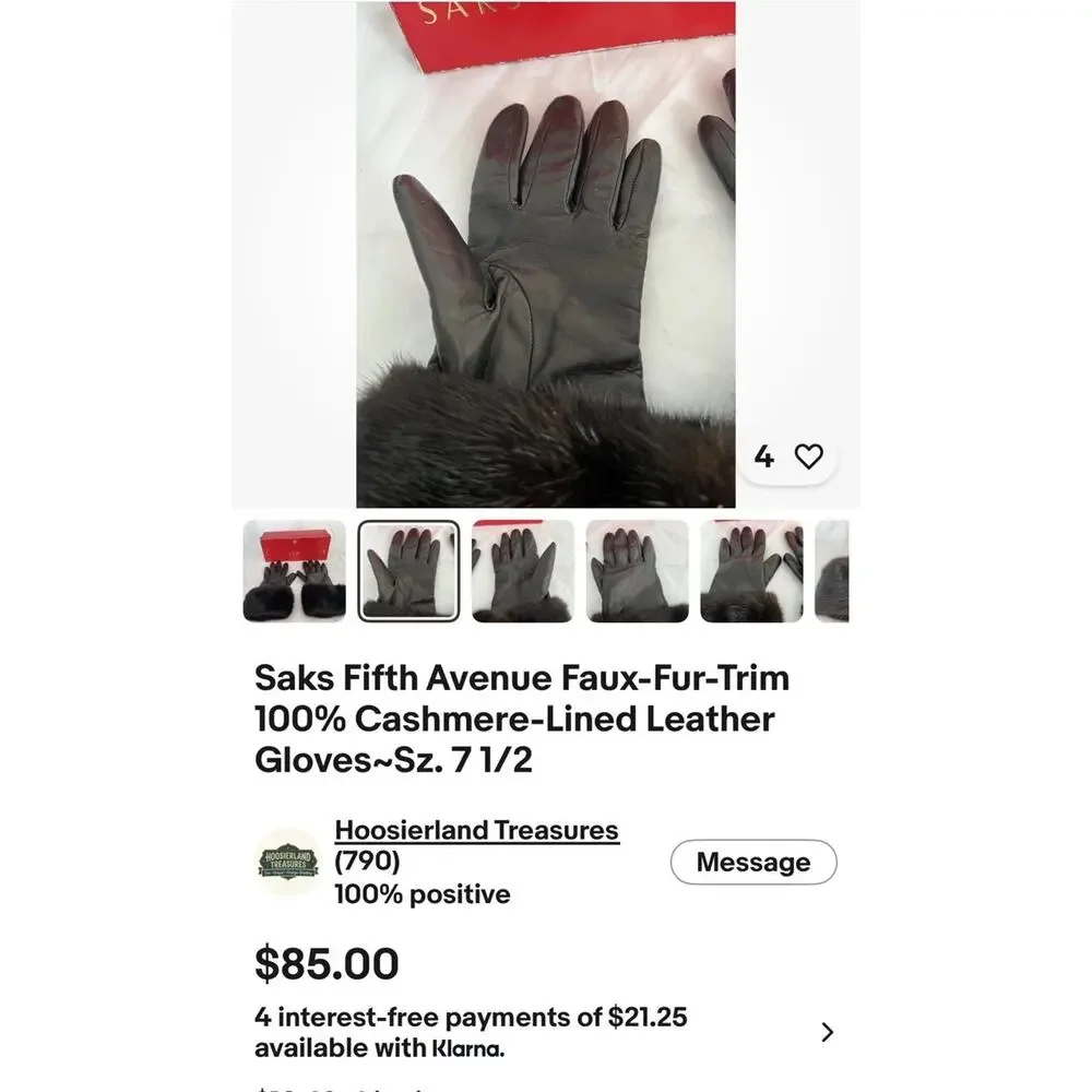 Sz 8.5 Women’s Genuine Sheepskin Gloves Michael Kors Genuine Rabbit Cuffs India